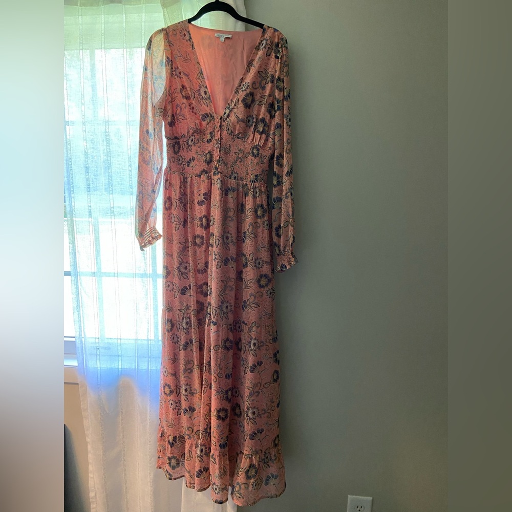Patrons of peace smocked maxi dress